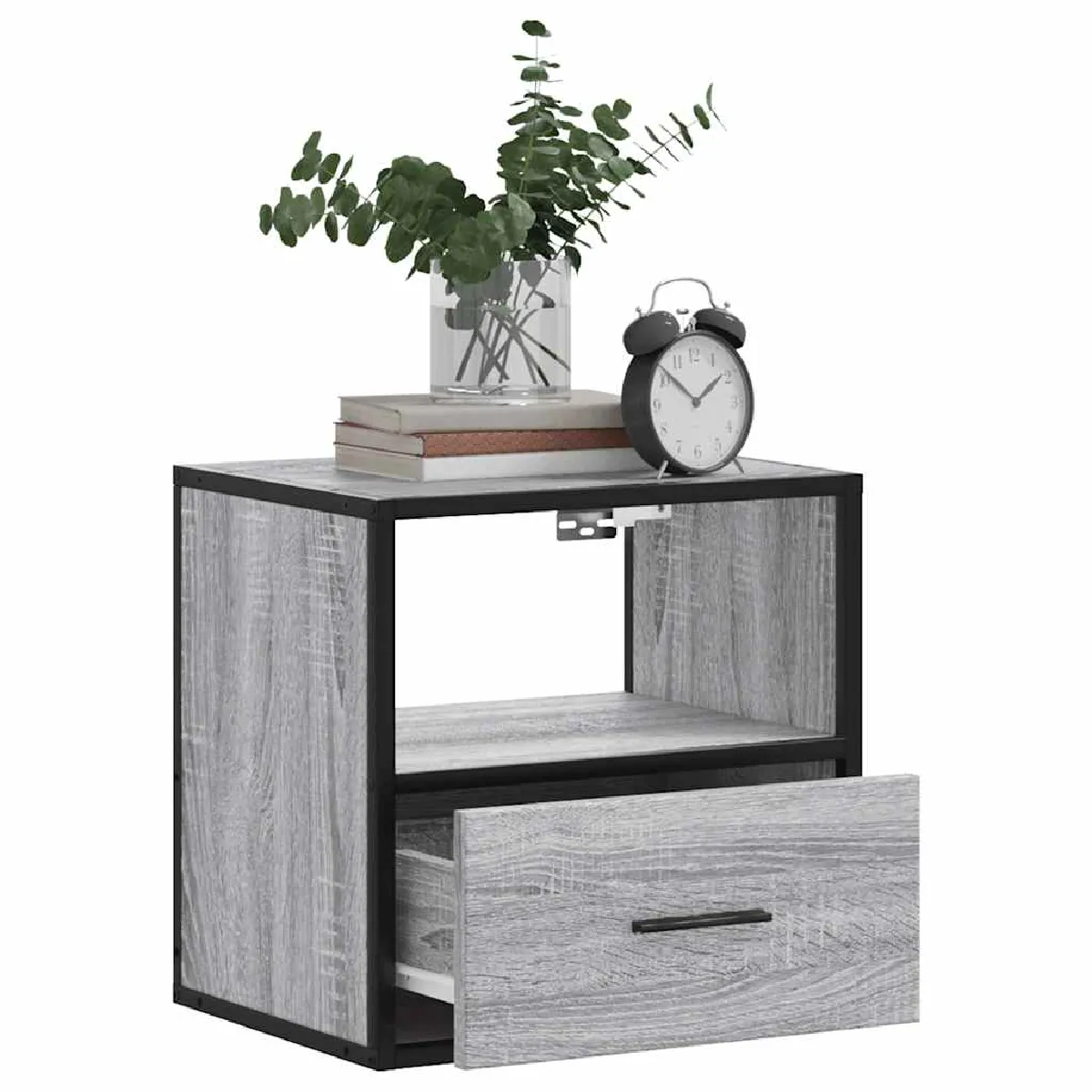 vidaXL Table de Chevet Murale Sonoma Gris