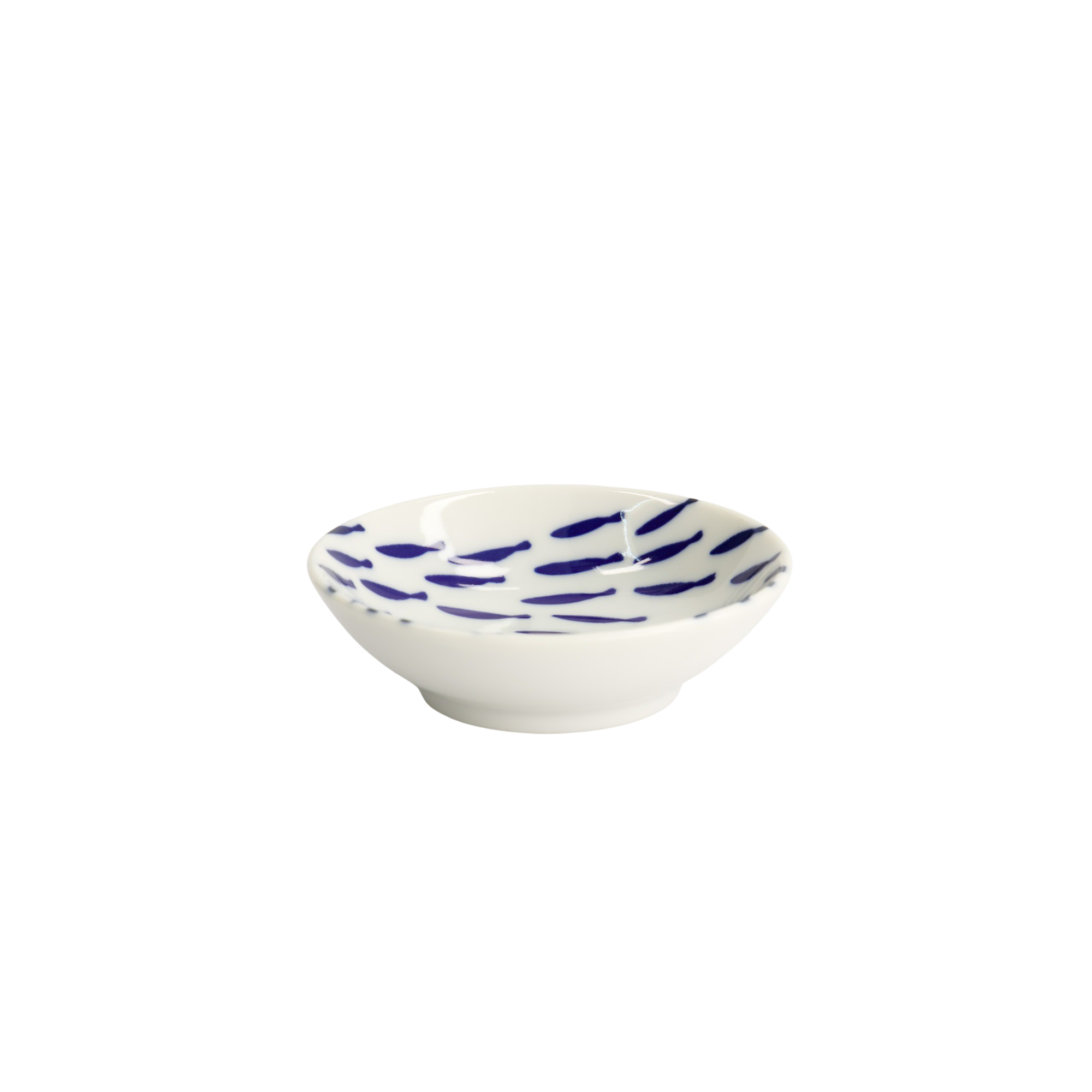 Tokyo Design Studio  Fish Kawaii Sauce skål, blå/hvid - Ø9 cm.