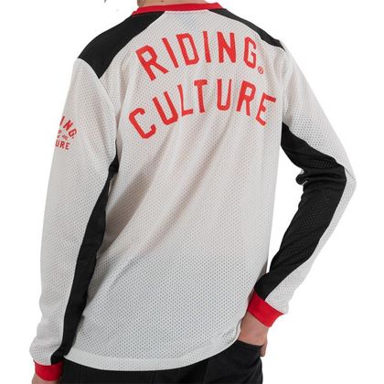 T-shirt manches longues RIDING CULTURE LOGO MESH - Blanc