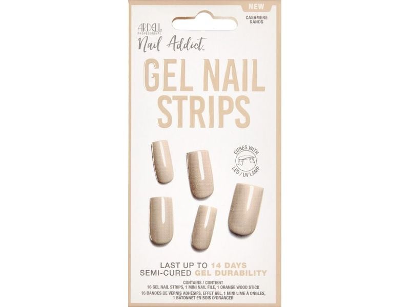 Ardell Gel Nail Strips Cashmere Sands 16 Stück Nagellack, der nicht trocknen muss, nicht absplittert und auch noch länger hält