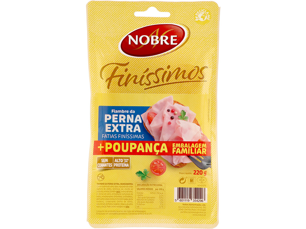 FIAMBRE PERNA EXTRA NOBRE FATIAS FINAS 220G
