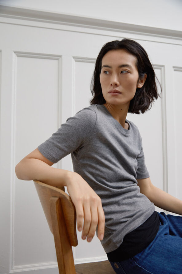 Soaked in Luxury SLFauna Tee SS Grey melange