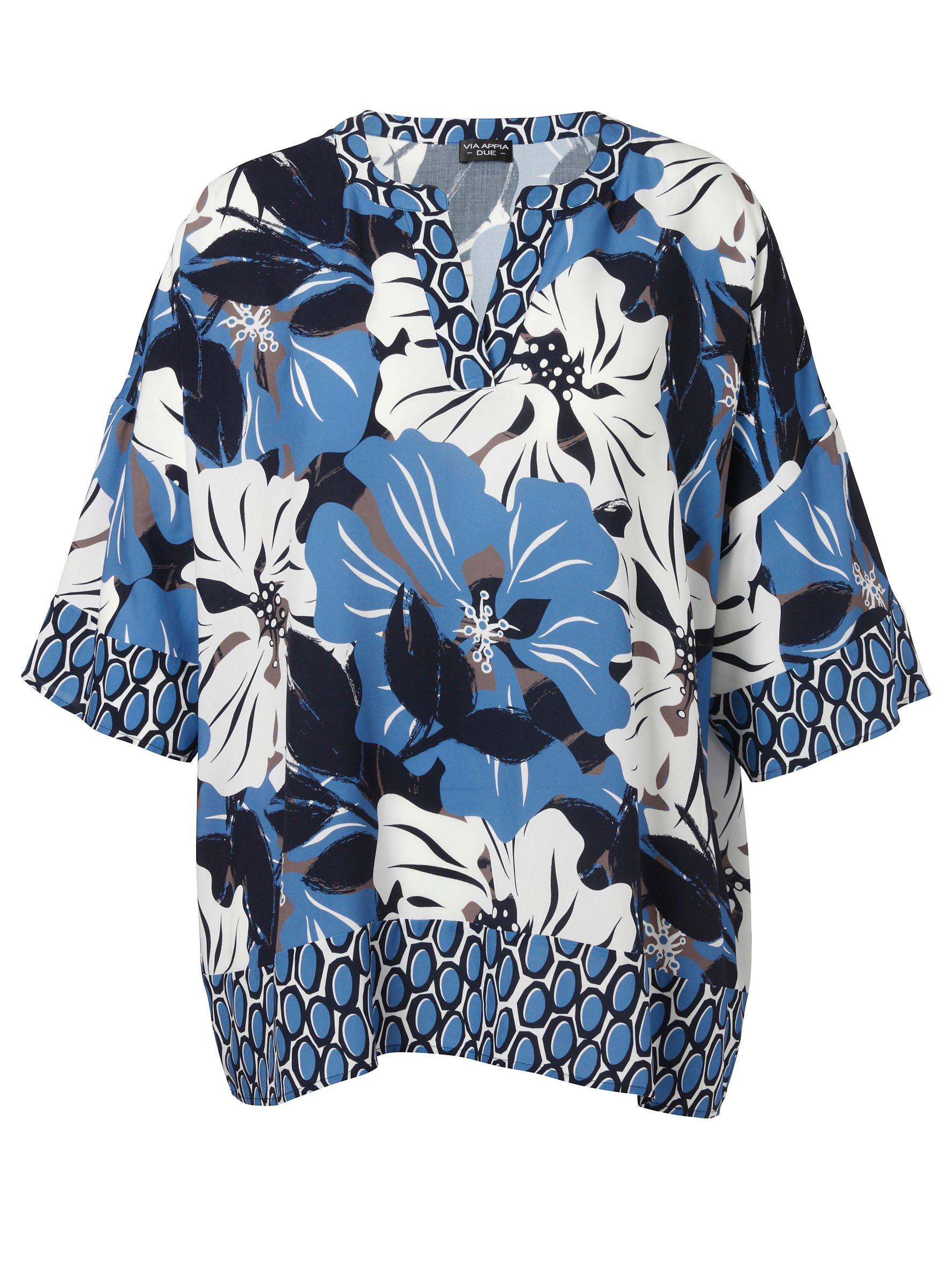 Tunika mit Blumenprint und 7/8-Ärmeln