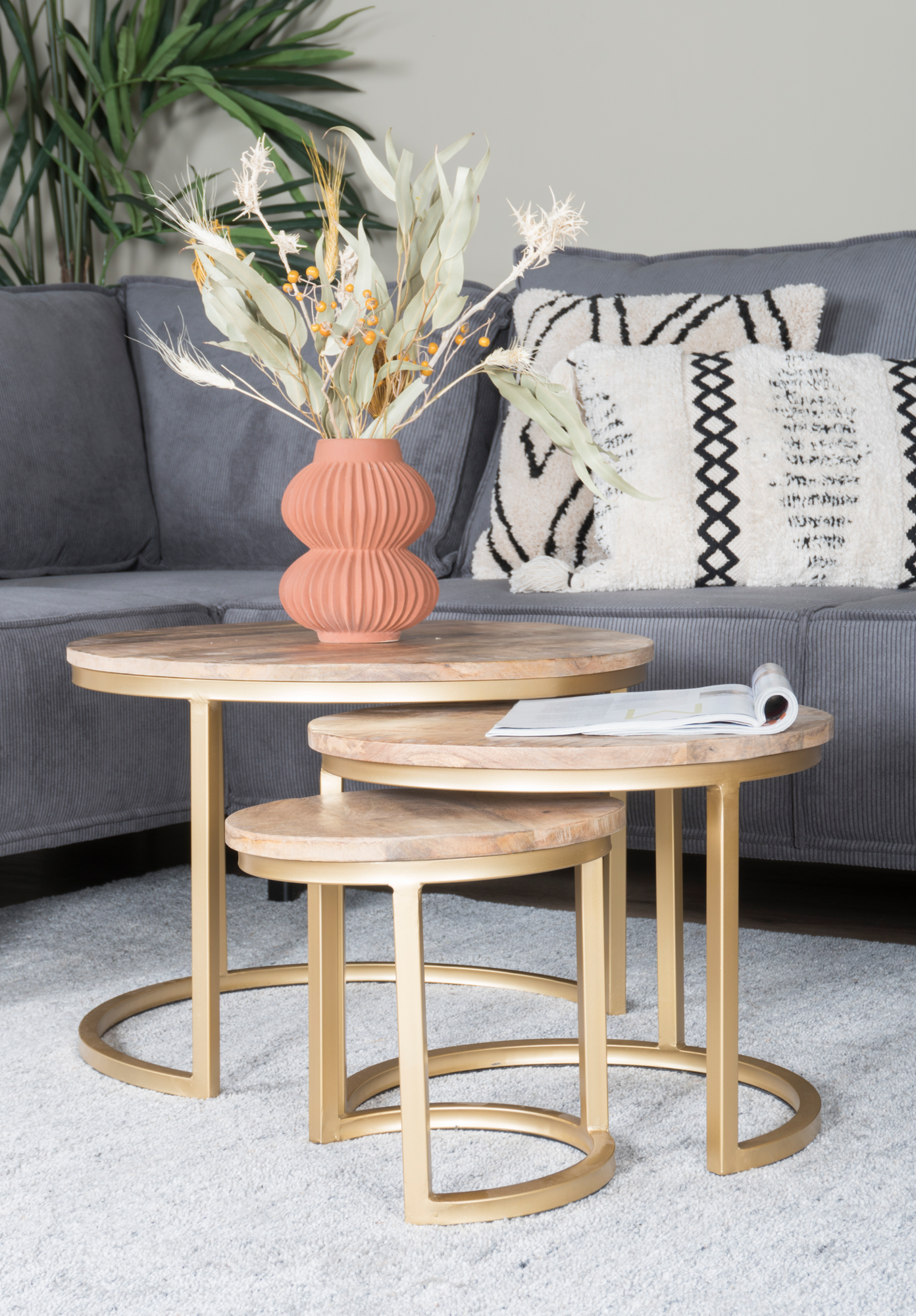 Salontafel Erjan Goud - Set van 3
