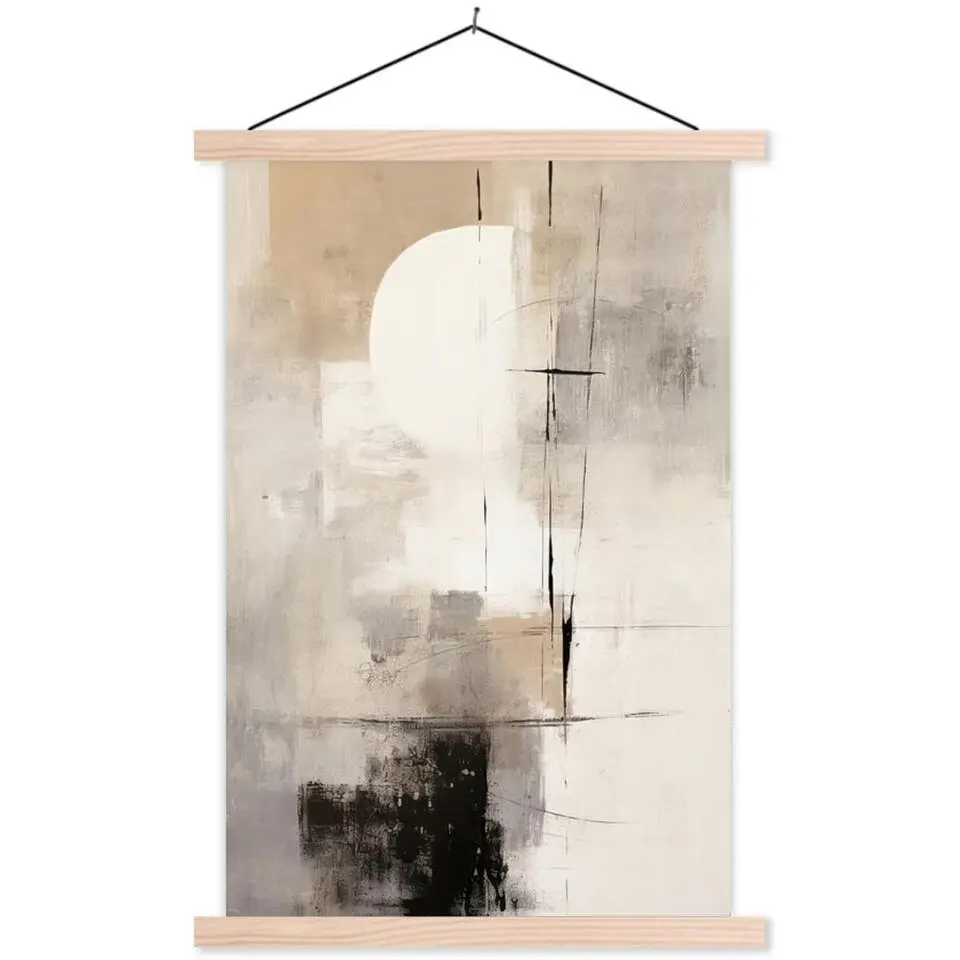 MuchoWow - Schoolplaat/ wandhanger - Abstract - Kunst - Grijs - 40 x 6