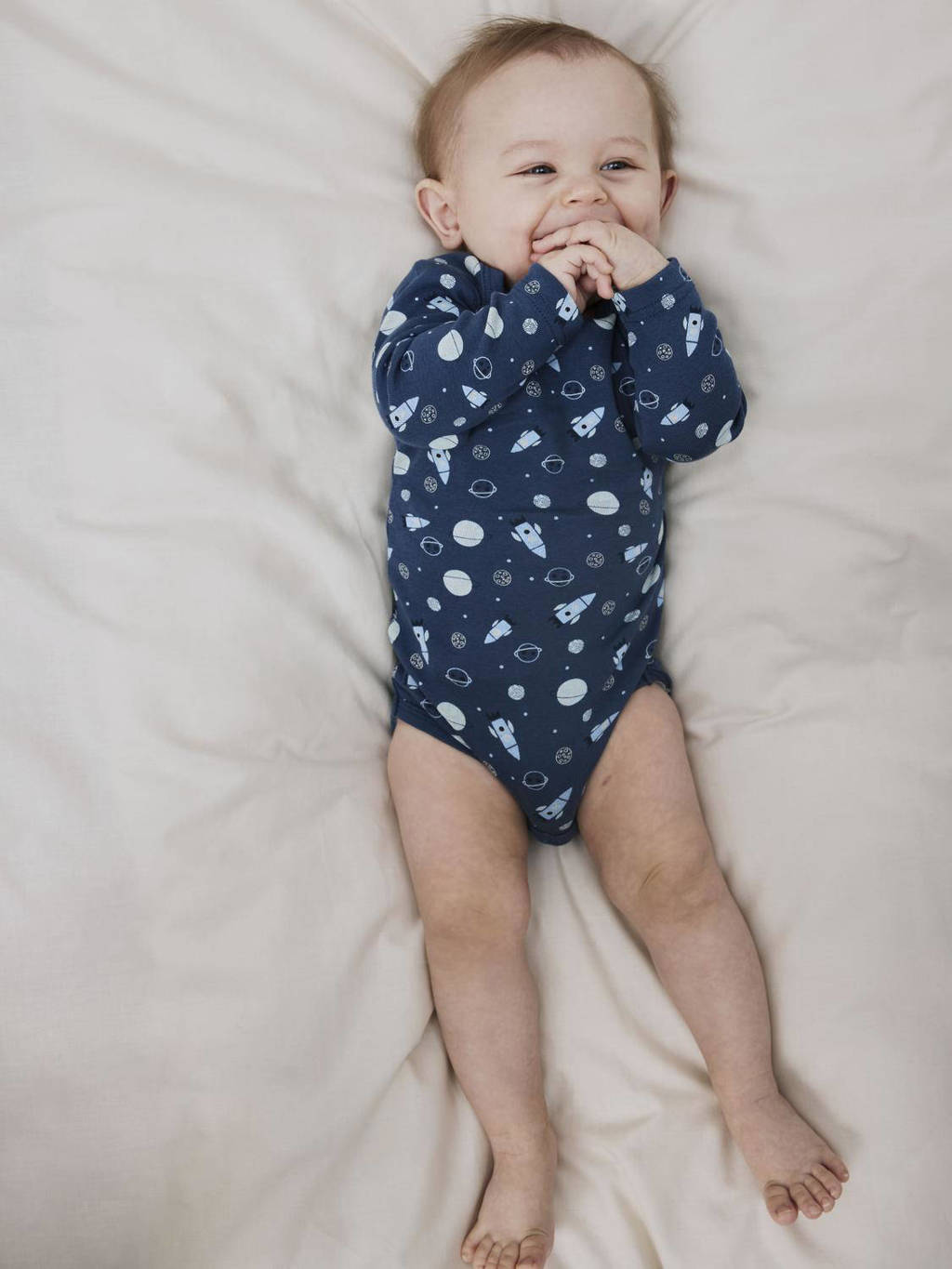 NAME IT romper NBMBODY- set van 3 donkerblauw/lichtblauw