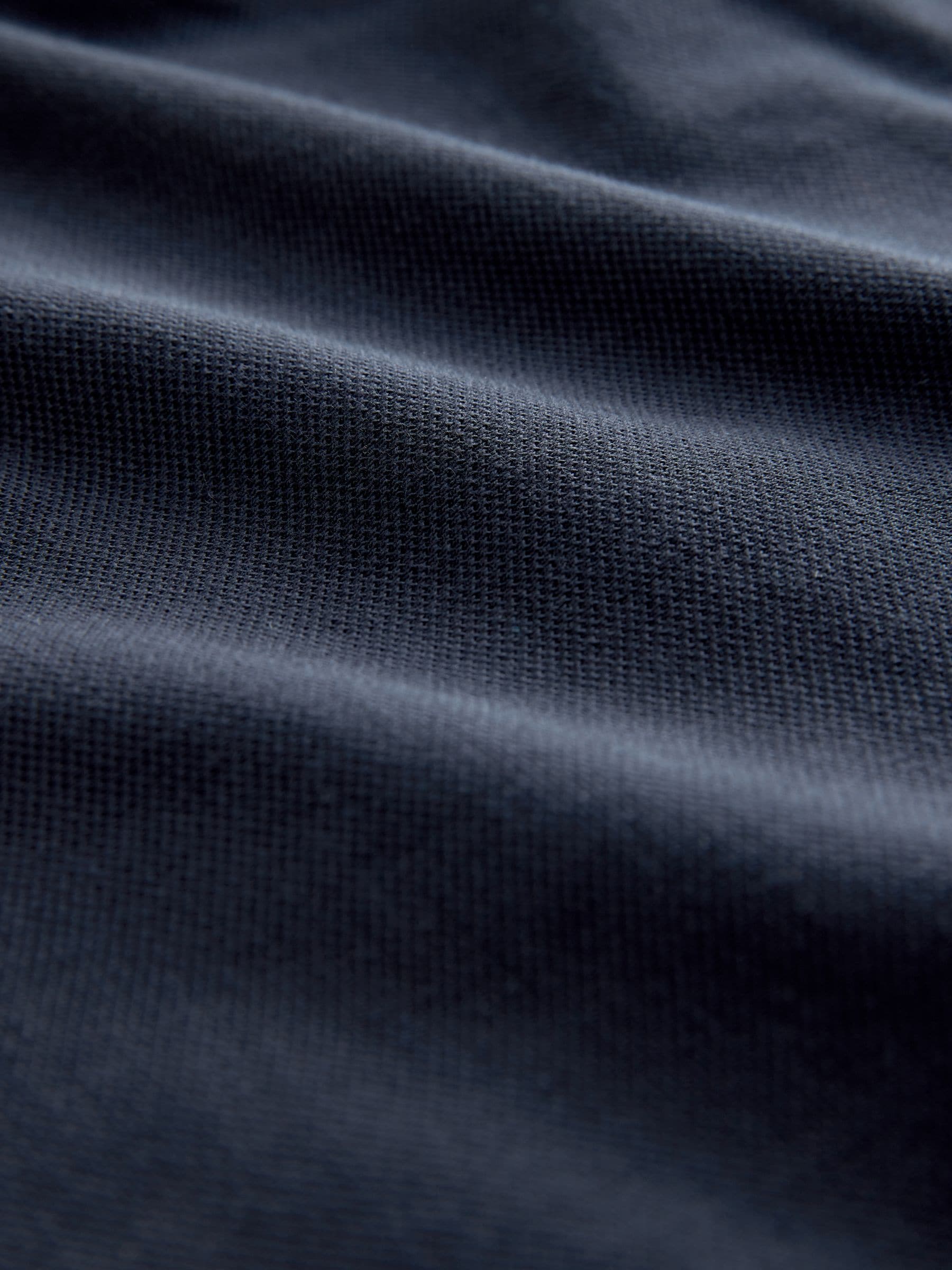 Donkerblauw - Slim Fit - Piqué polo met lange mouwen
