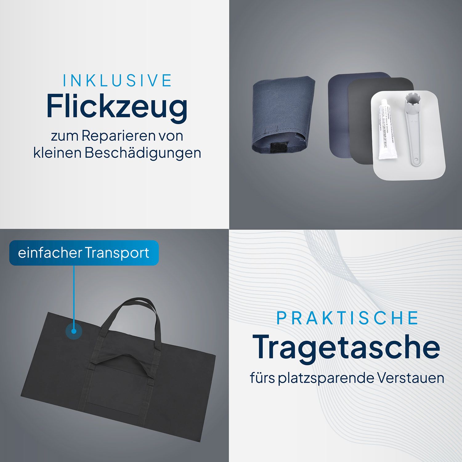 ArtSport Schlauchboot 3,20m mit 2 Sitzbänke, Aluboden, Paddel, Pumpe, Tasche & Reparaturset