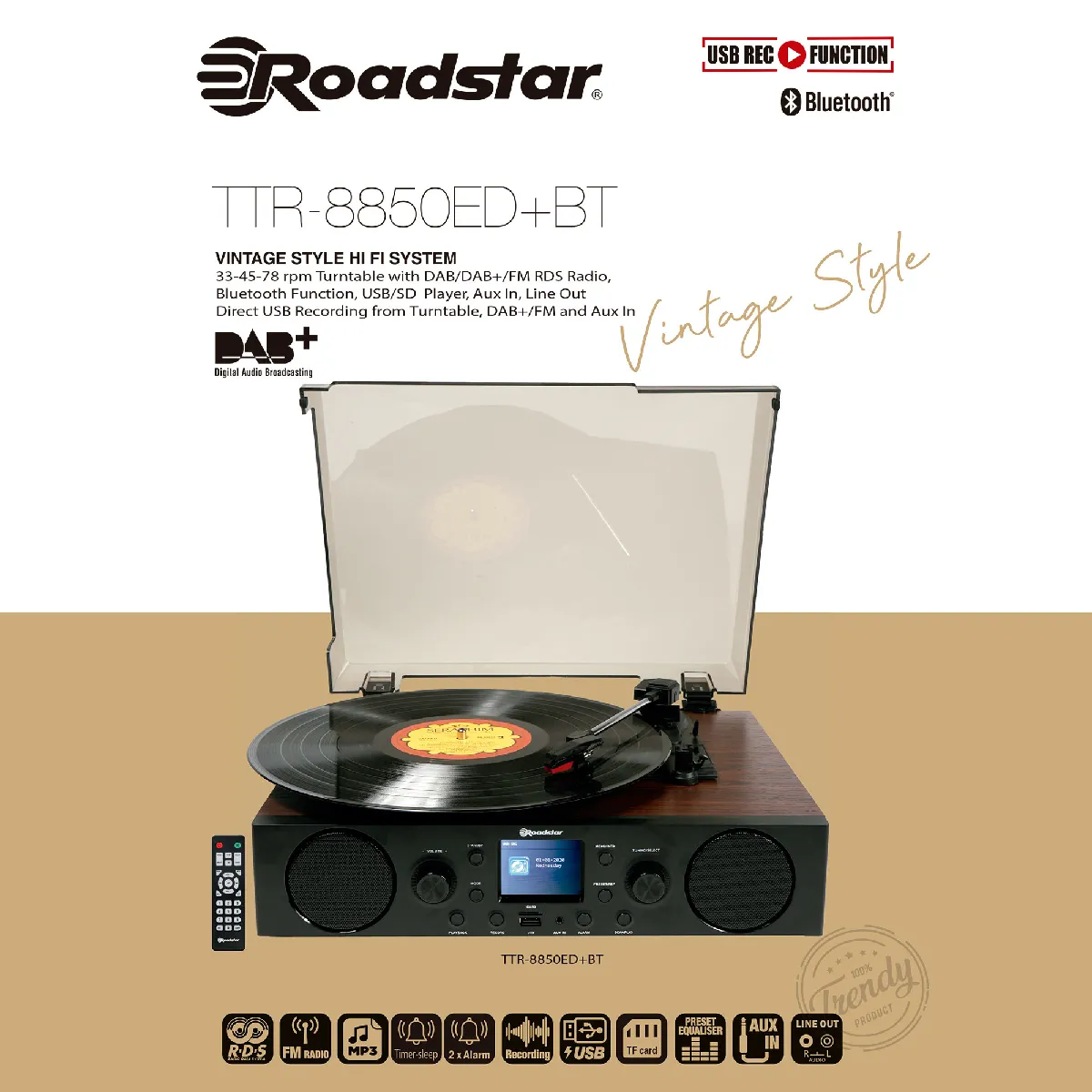 Roadstar TTR-8850ED+BT