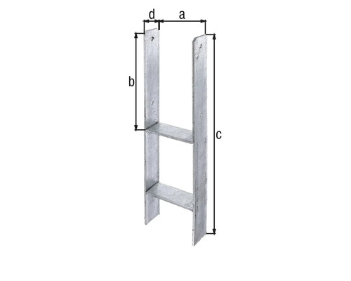 H-paalanker 141 x 300 x 600 x 6 mm thermisch verzinkt