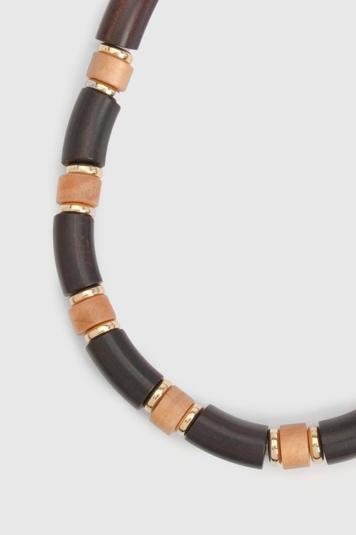 boohoo Collier Plastron À Perles En Bois