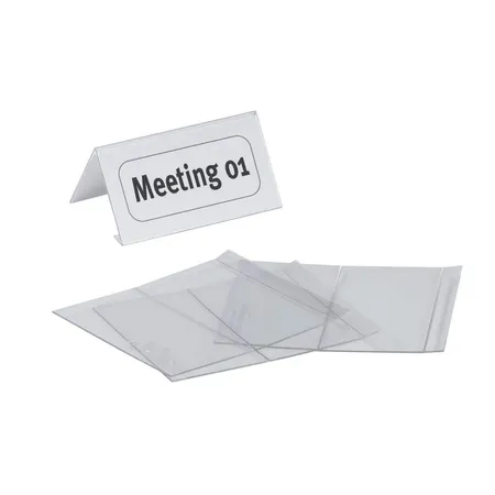 Durable 804719 Tischnamensschild aus PET, Einsteckschilder 52-104?x?100?mm, transparent