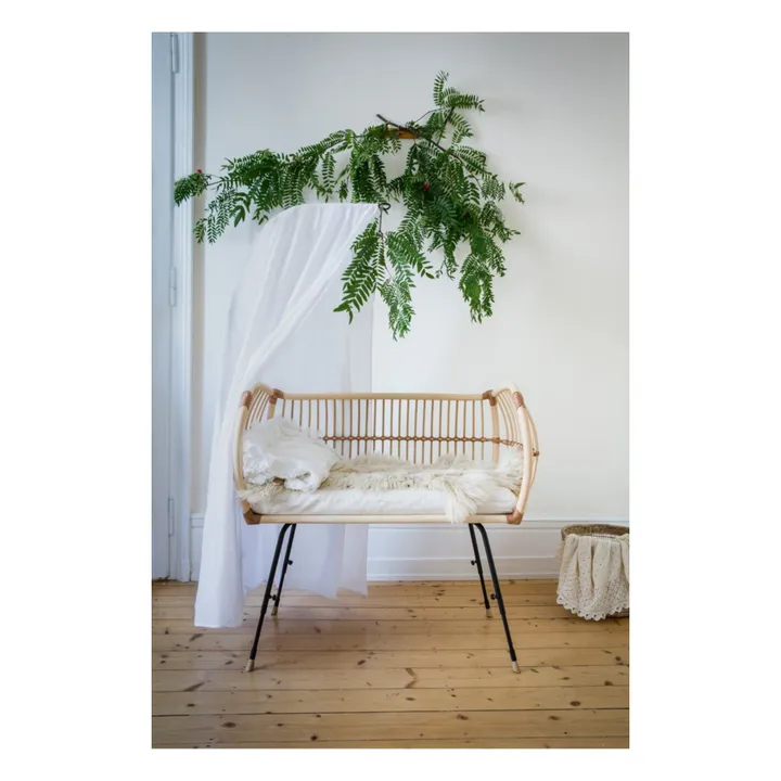 Bermbach Handcrafted Support et voile de lit Theo en coton bio | Naturel
