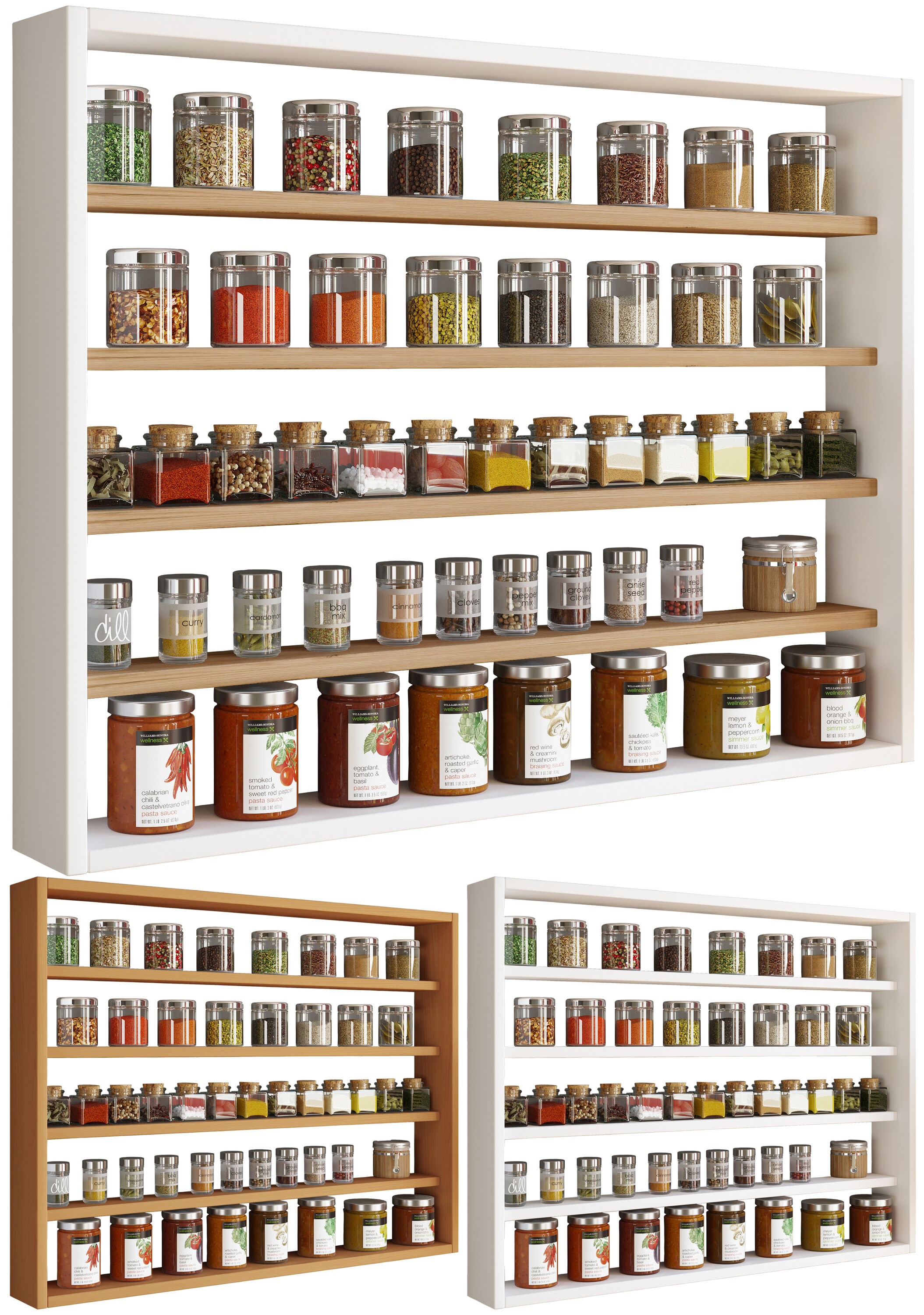 VCM Holz Wandregal Wandboard Küche Gewürze Küche Sammler Vitrine Esaldi L
