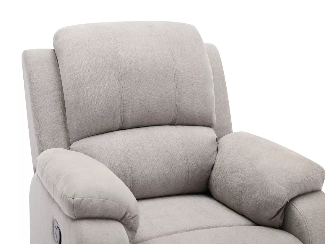 Canapé 3 places, 2 places et fauteuil relax en microfibre gris clair BRODY