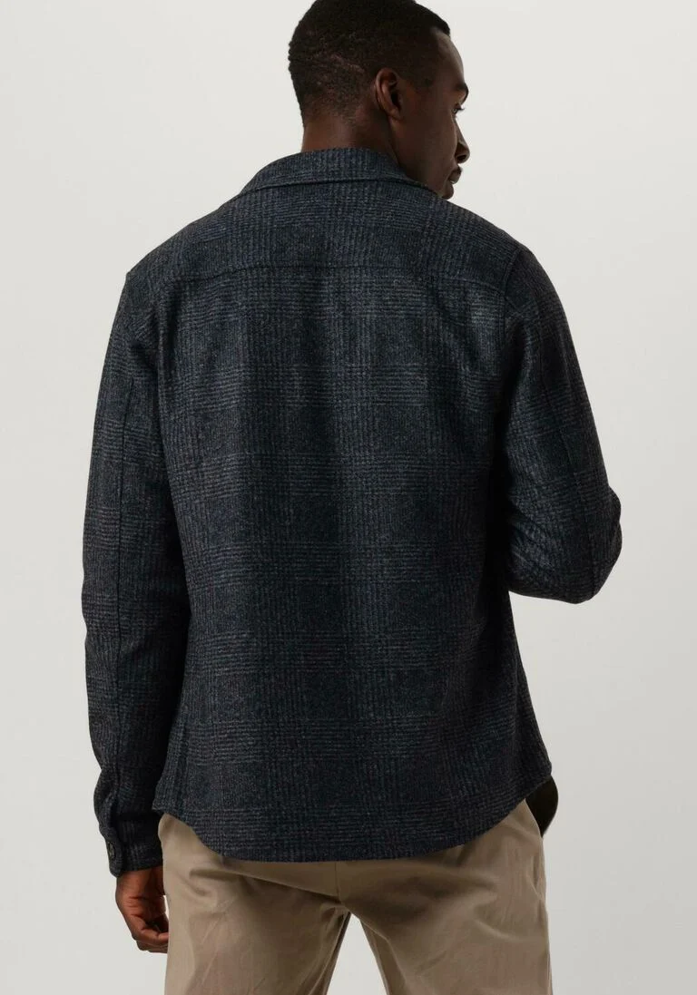 PROFUOMO donkerblauwe profuomo overshirt overshirt knit check