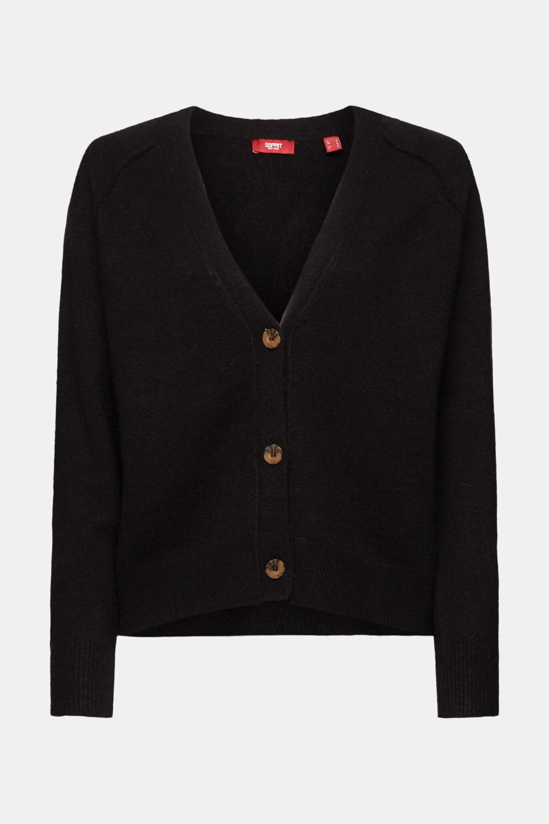 Cardigan à encolure en V boutonnée, en laine mélangée