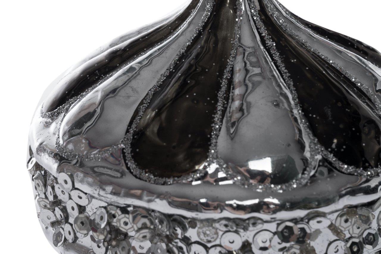 Glanzsilberkerze - silber - 10 cm