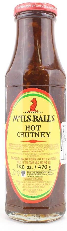 Mrs Ball's hot chutney 470 gr