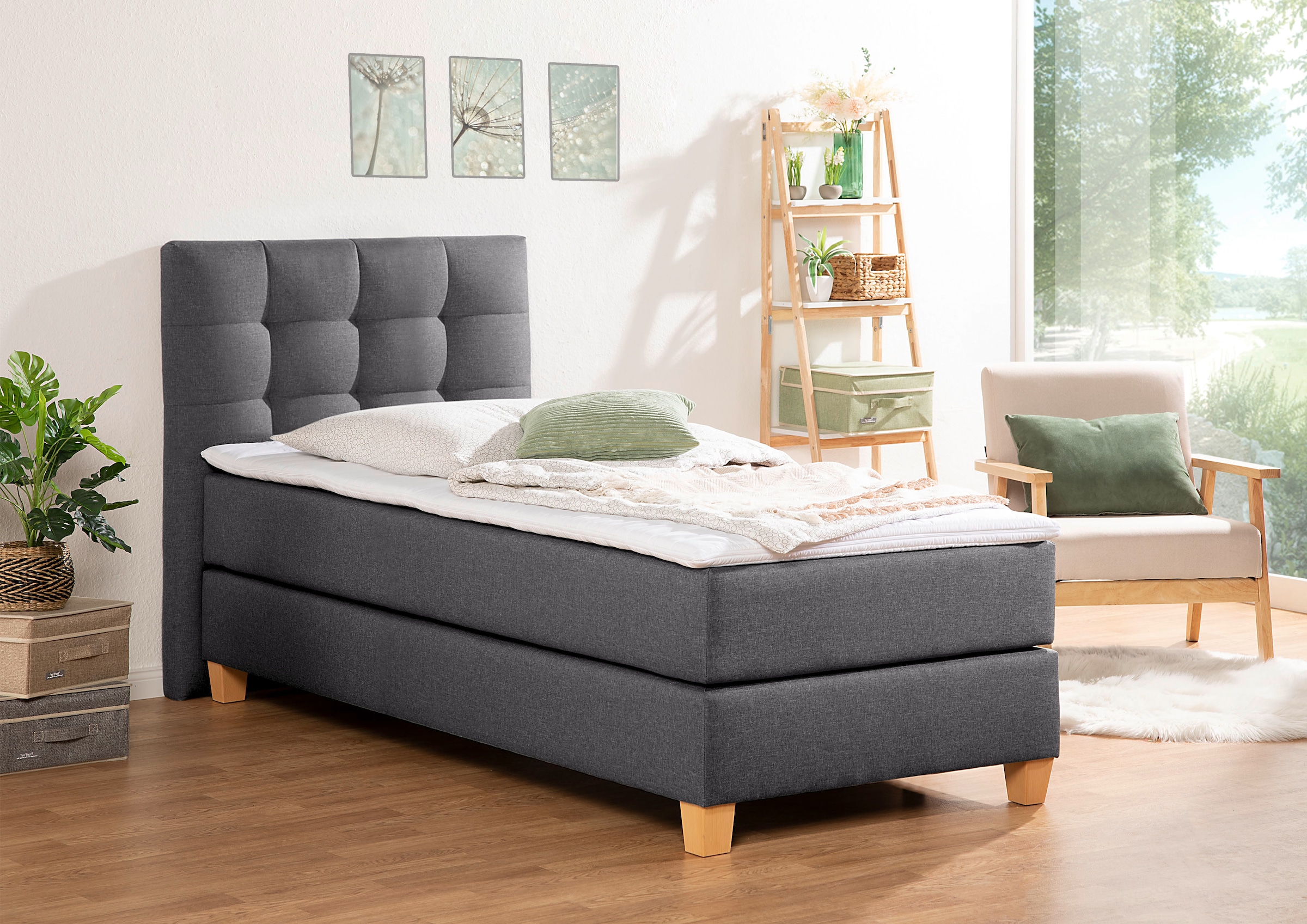 Home affaire Boxspringbett »Moulay« inkl. Topper, in  3 Härtegraden, TFK auch in Härtegrad 4