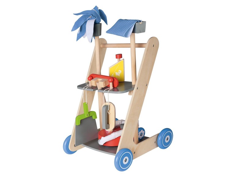 Houten werkbank of schoonmaakwagen