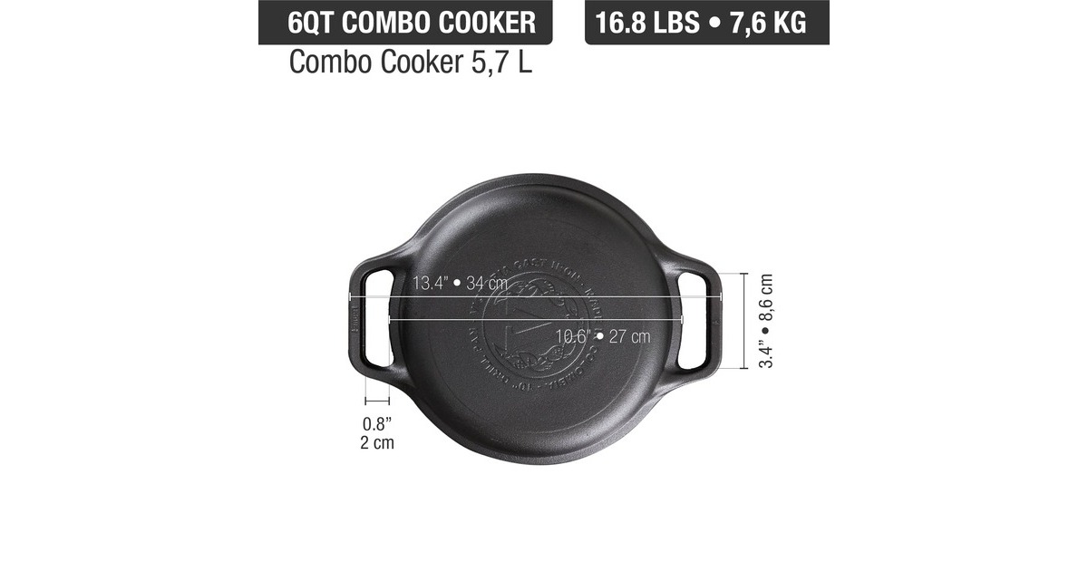 VictoriaCombo cooker 26 cm 5,7 liter, Seasoned bak-/braadpan  (Zwart, Color packaging)