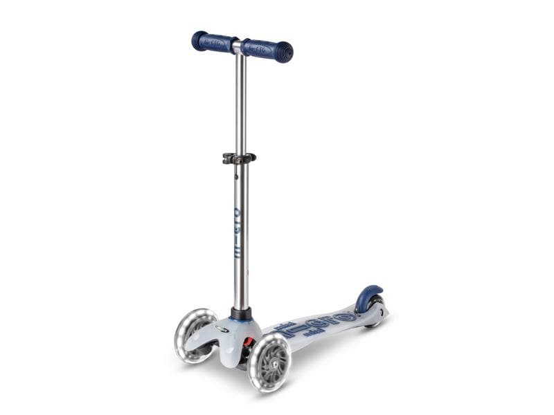 Micro Mobility Kickboard Mini Micro Deluxe Flux LED Navy Kinderroller mit 3 Rädern