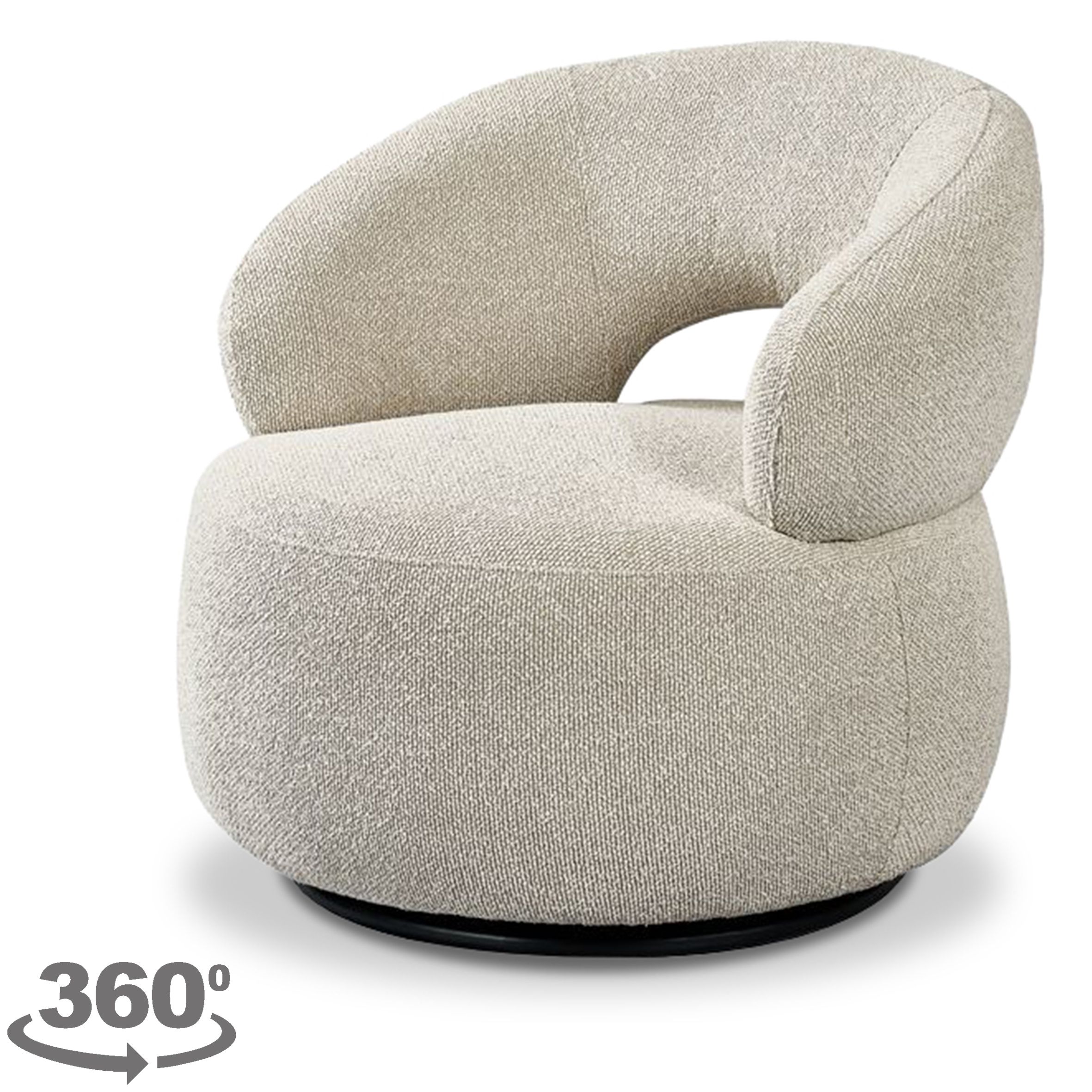 Draaifauteuil Naturel GA-80.213 Nusenna B82 x D81 x H73 cm