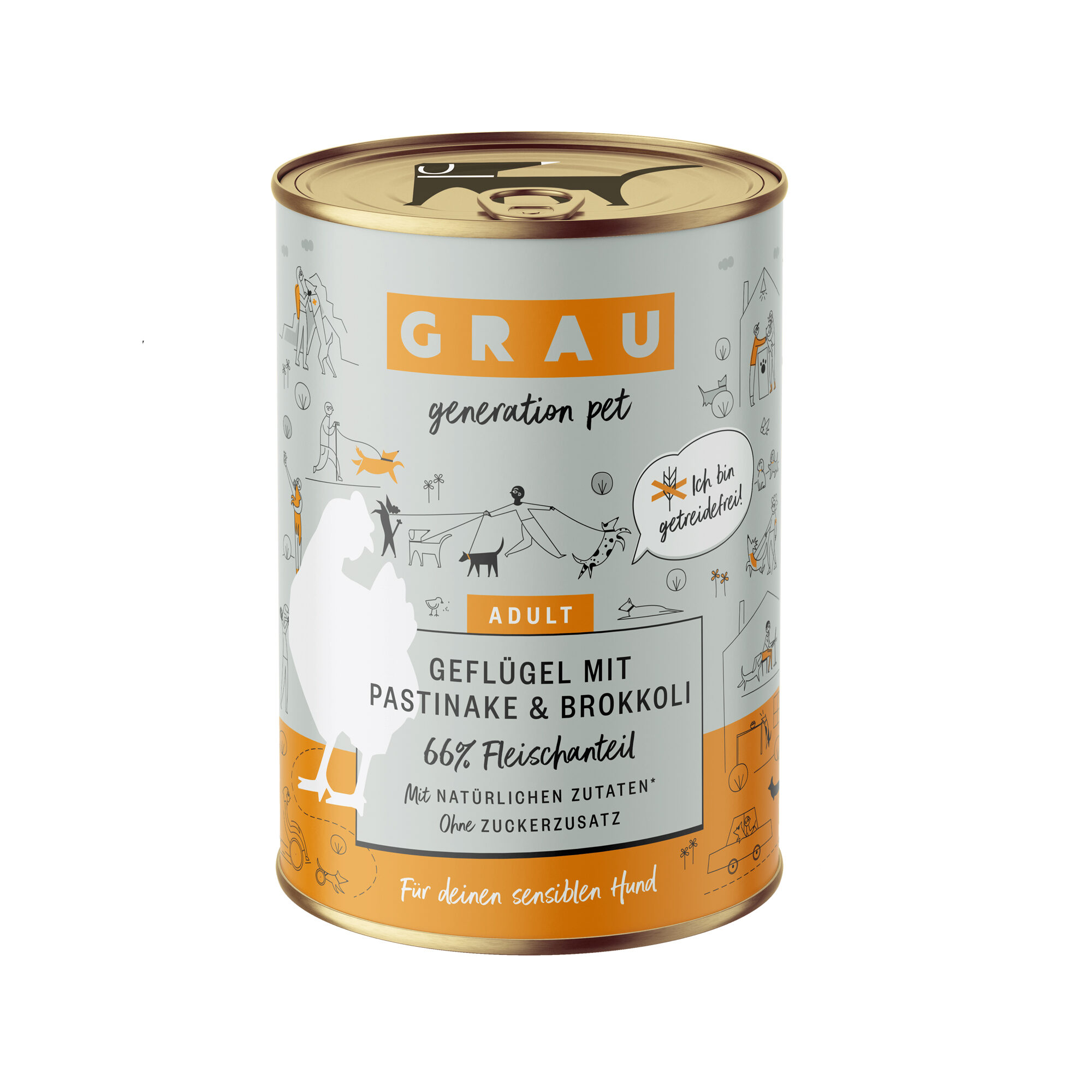 Grau Adult Hondenvoer - Gevogelte met pastinaak en broccoli - Blik