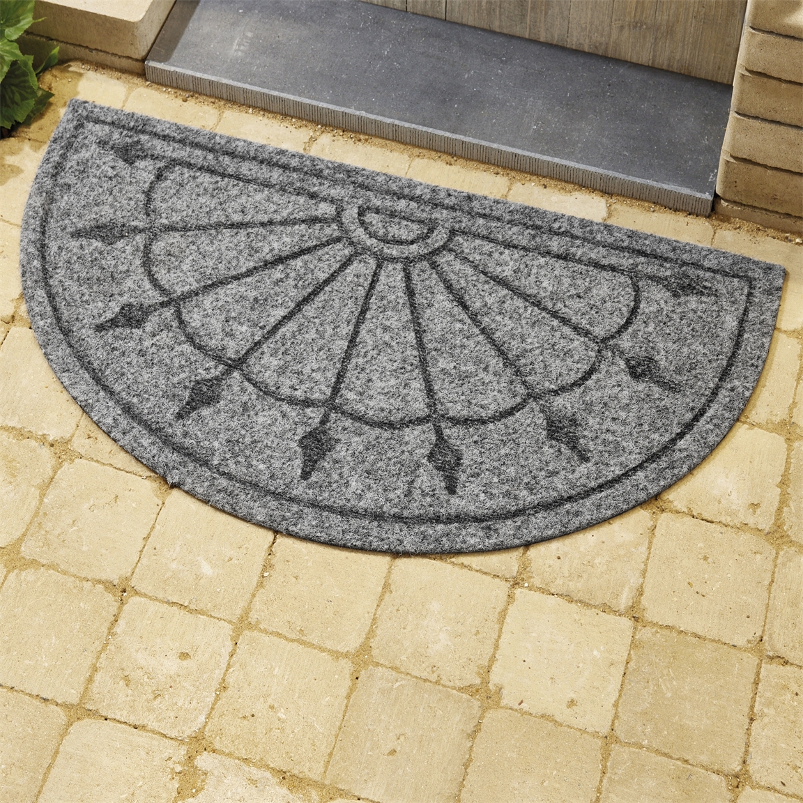 Tapis demi-lune gris ou beige