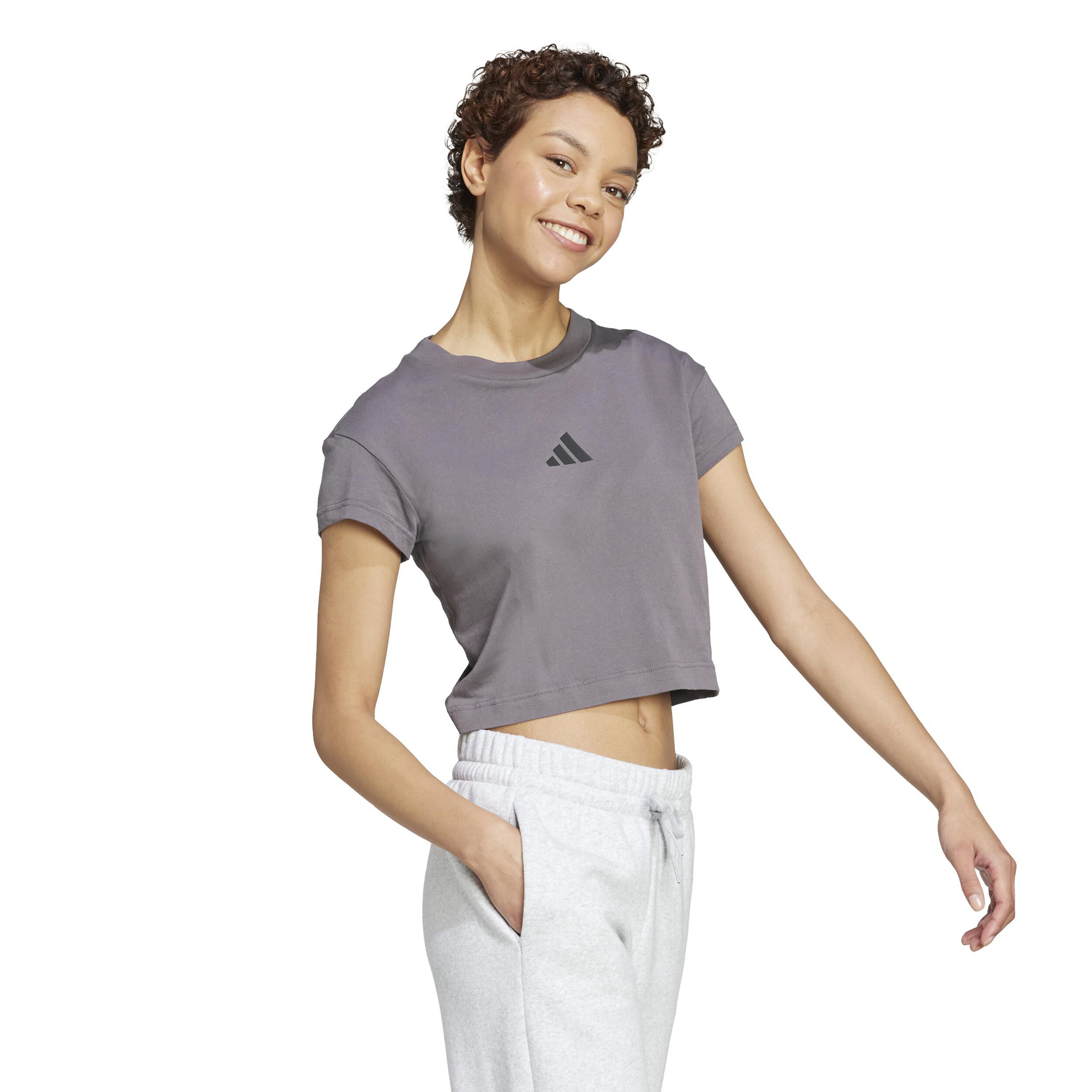 adidas Future Icon Small Logo T-shirt Femmes - Gris Foncé
