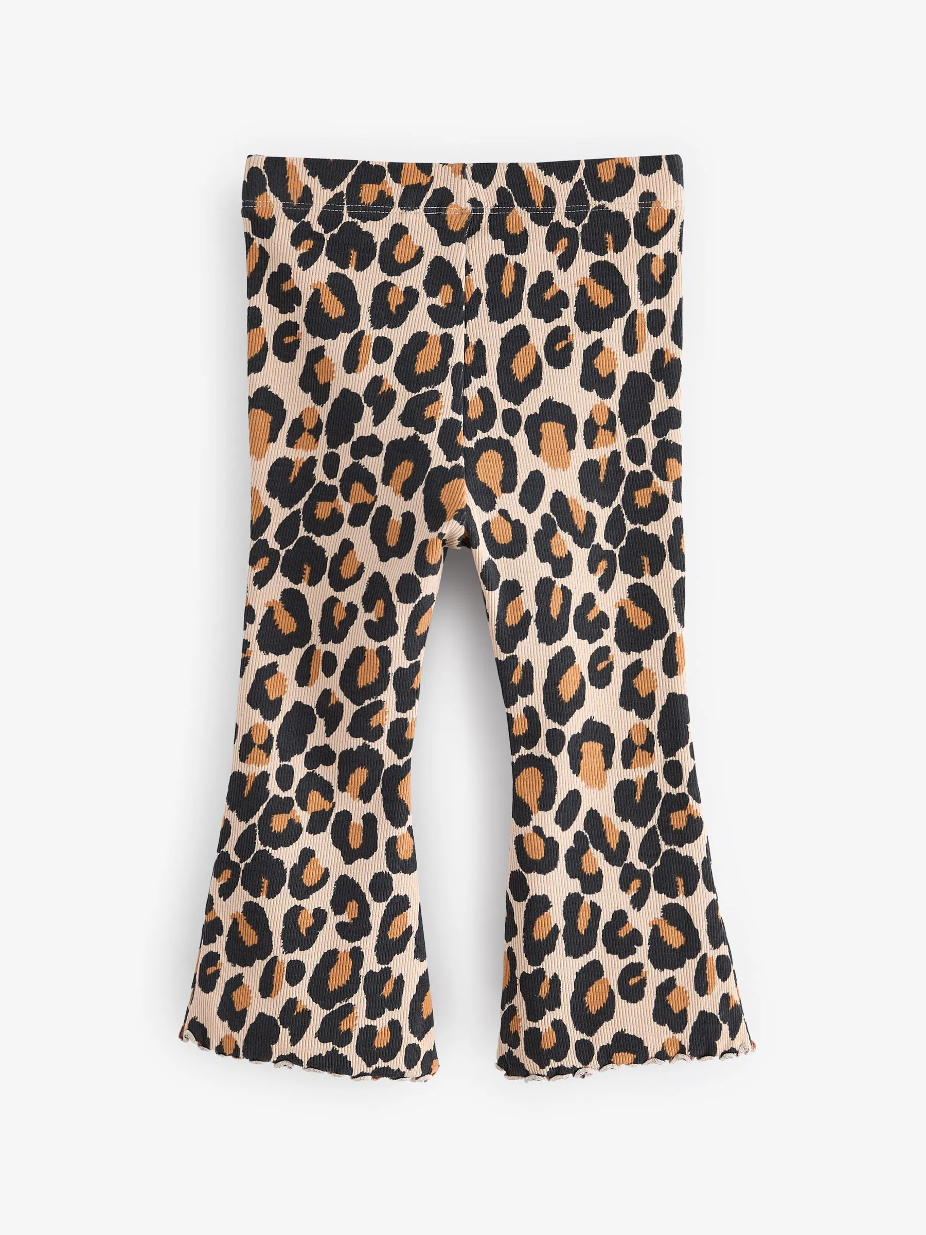 Animal luipaardprint - Geribbelde flare legging (3 mnd-7 jr)