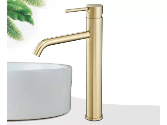 Robinet de lavabo Rea Lungo L. Gold avec aérateur de tête en céramique