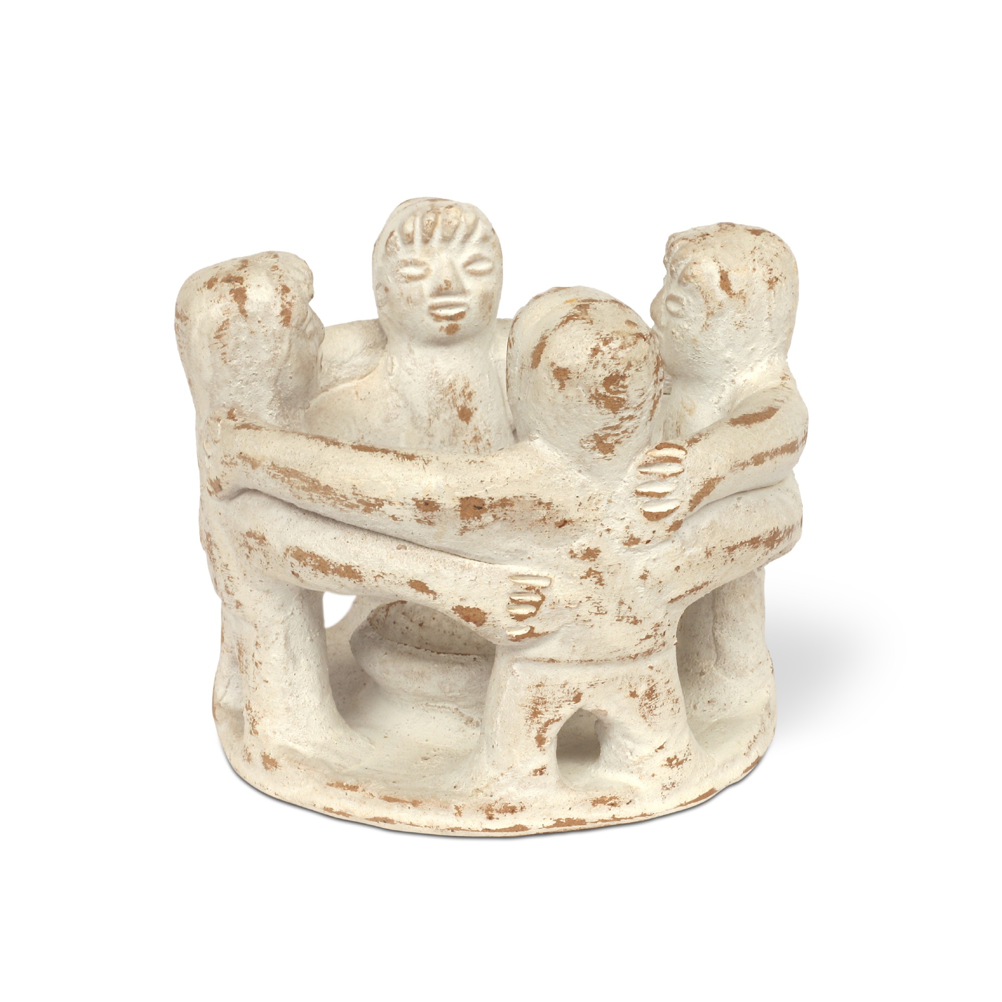 Kerzenhalter 'Friendship Circle 4', weiß, Ø 14 cm, H 12 cm von fischer's lagerhaus