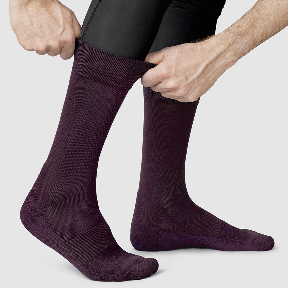 GripGrab Winter Merino High Strømper Mørkerød