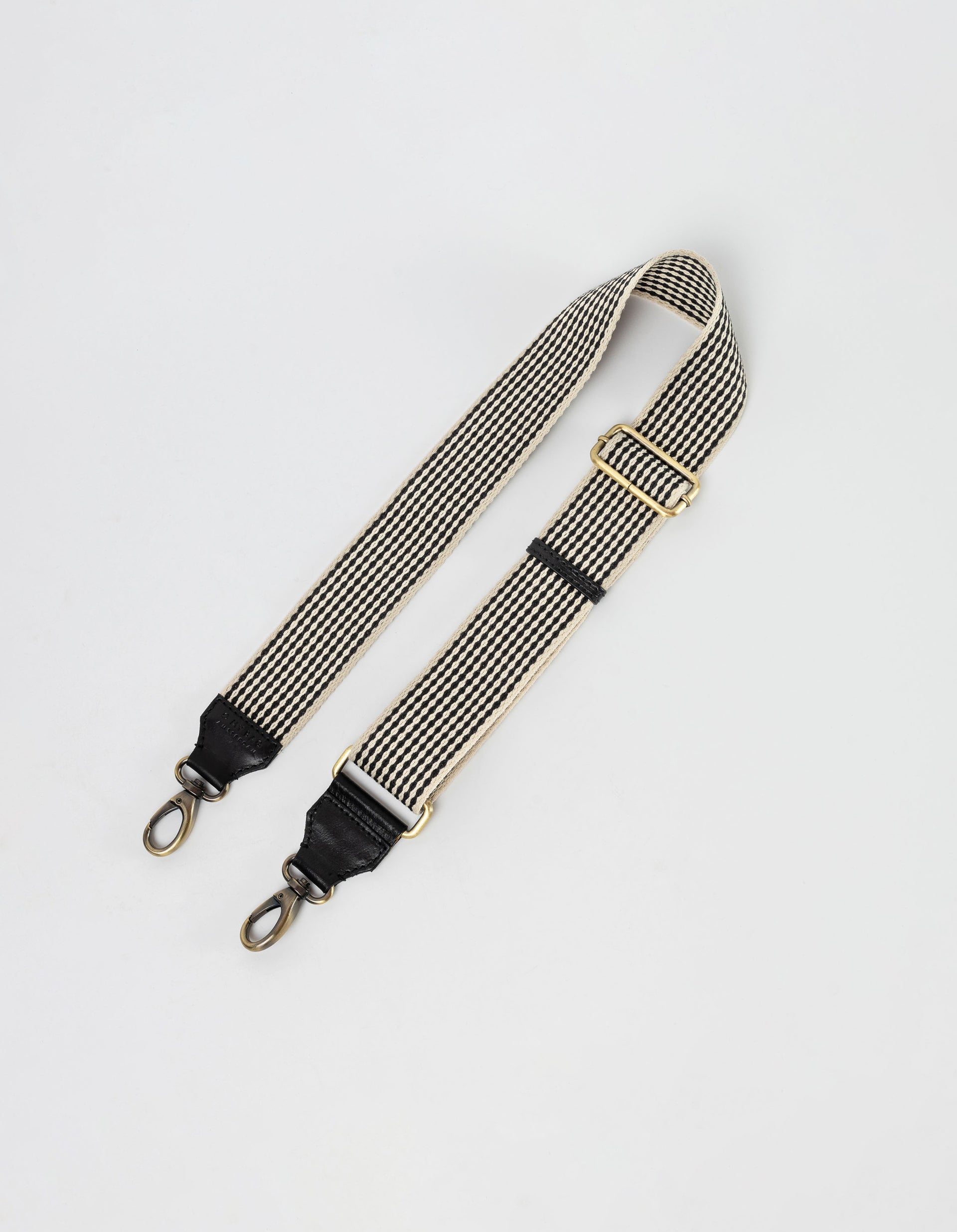 Bum Bag Checkered Webbing Strap - Black Stromboli Leather