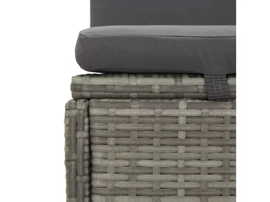 Transat convertible avec coussin Résine tressée Gris foncé