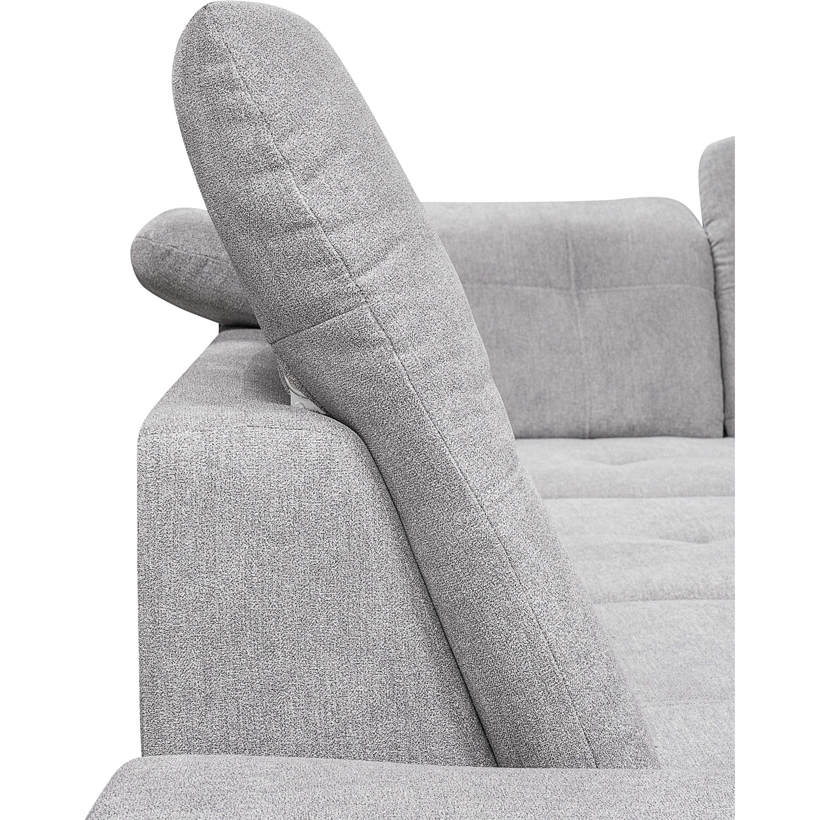 Ecksofa Dream Stoff hellgrau, Ottomane rechts