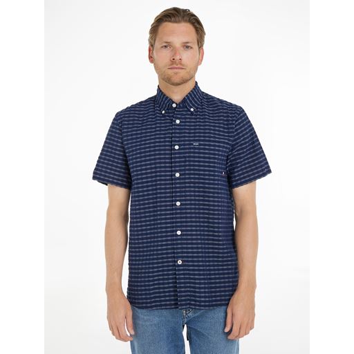 Tommy Hilfiger Check Kortærmet Skjorte, Carbon Navy/ Optic White, S