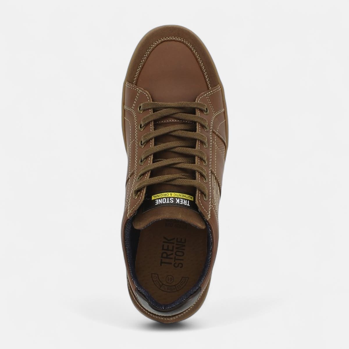 Baskets basses Homme en cuir cognac