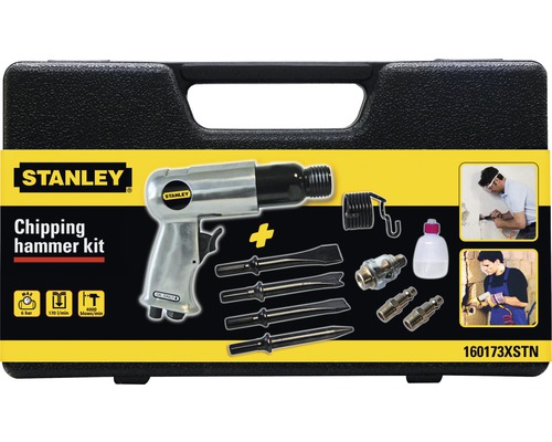 Stanley pneumatische beitelhamerset met 4 inzetstukken