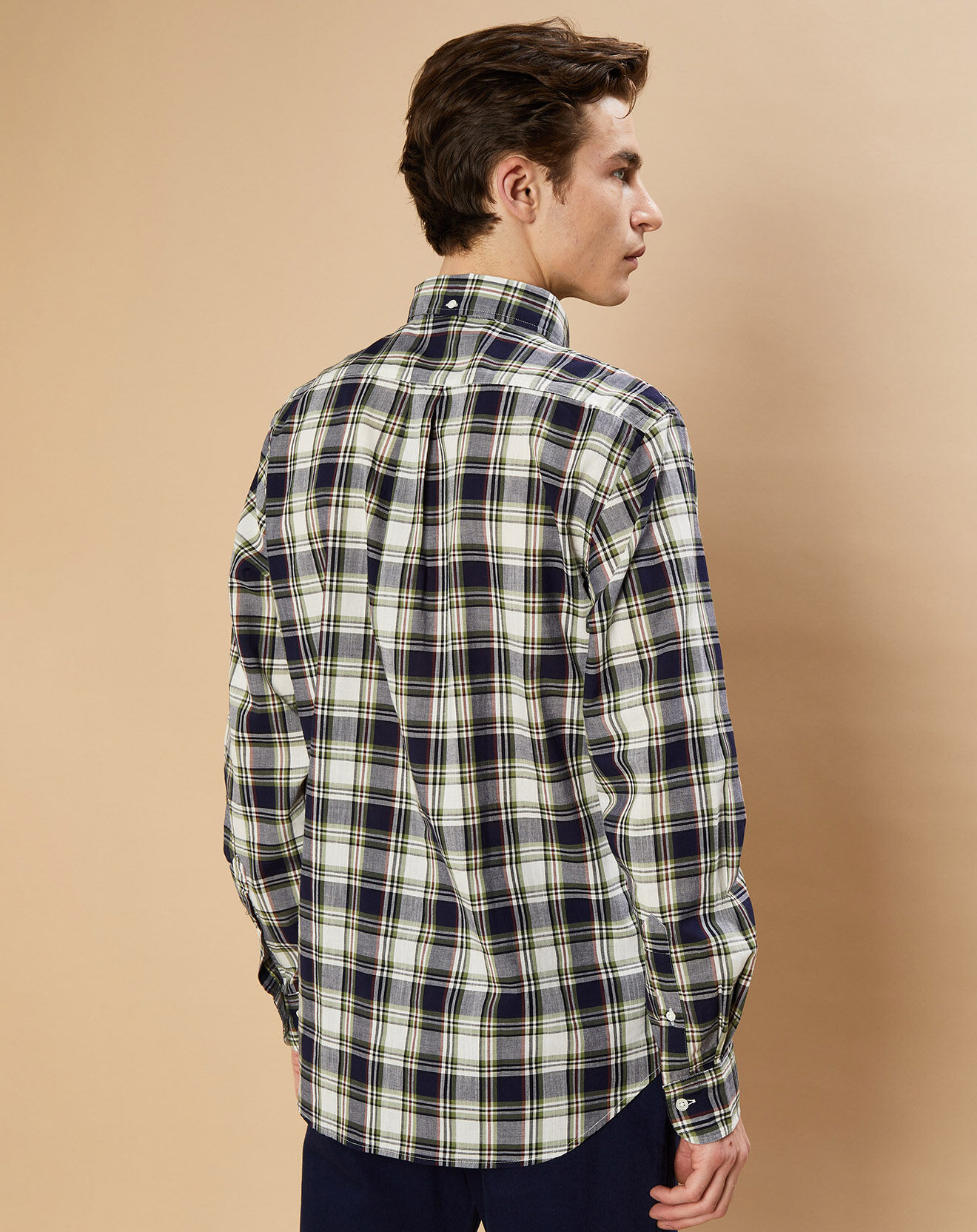 Hartford Chemise Regular Pitt marine/vert madras
