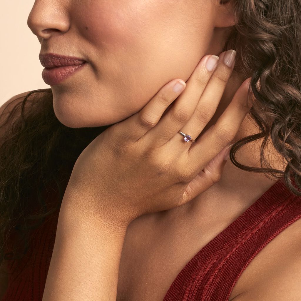 Bague Lily Or Blanc Amethyste