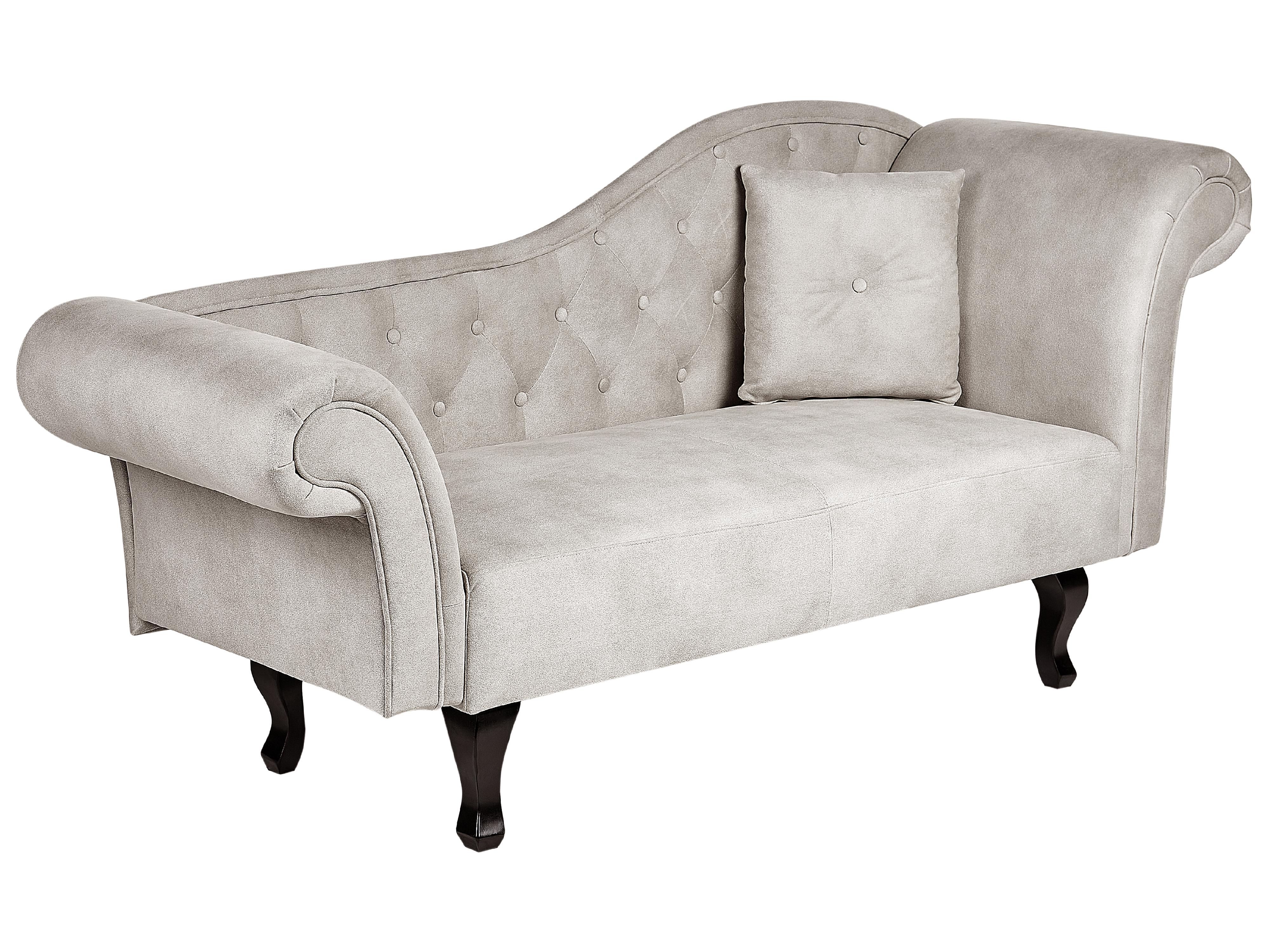 Rechtszijdige chaise longue LATTES II Fluweel Taupe