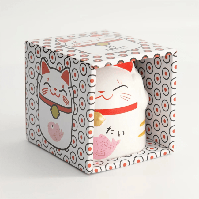 Kawaii Gelukskat Beker in Geschenkdoos Rose 8.7x10.2cm 350ml