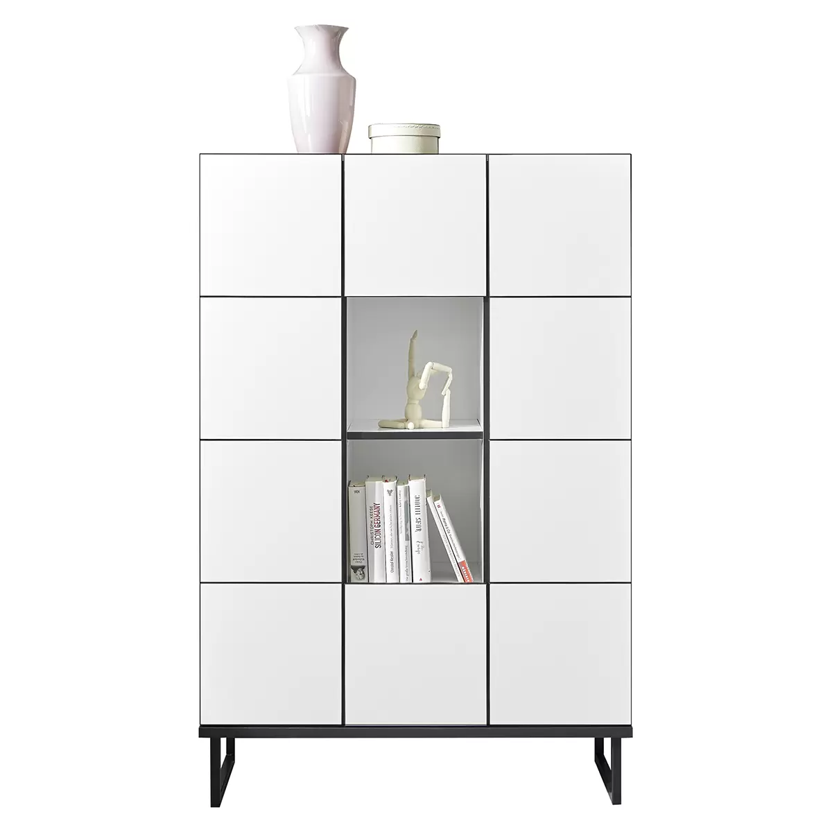 Highboard Vega schwarz,weiss