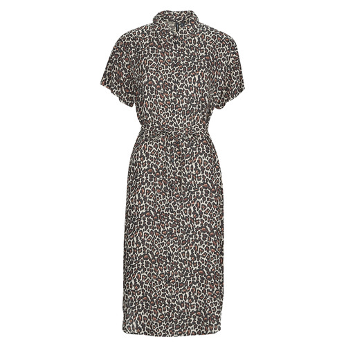 Vero Moda - VMBUMPY SS CALF SHIRT DRESS NOOS - Leopard