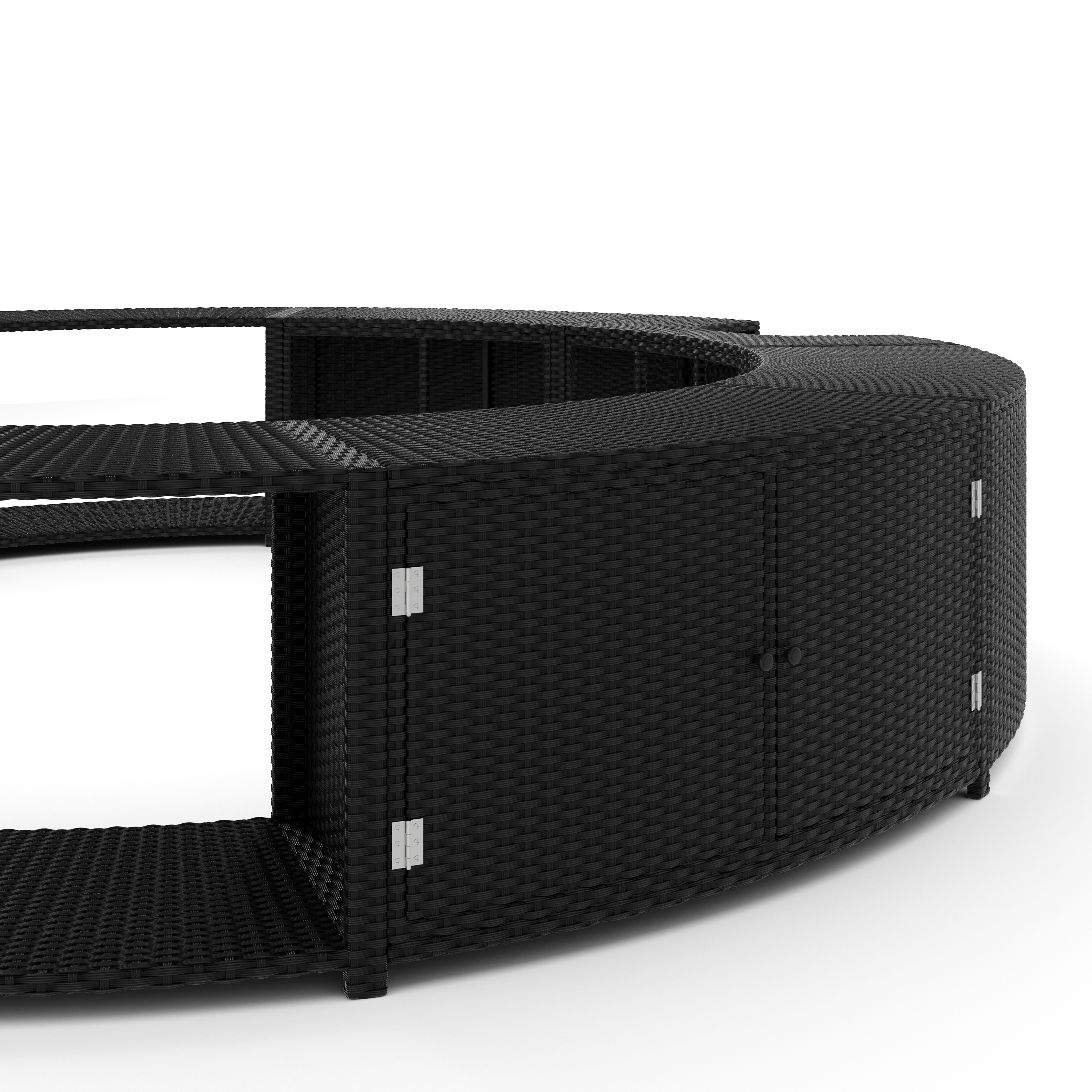 Whirlpool Umrandung Rattan HEAVEN schwarz
