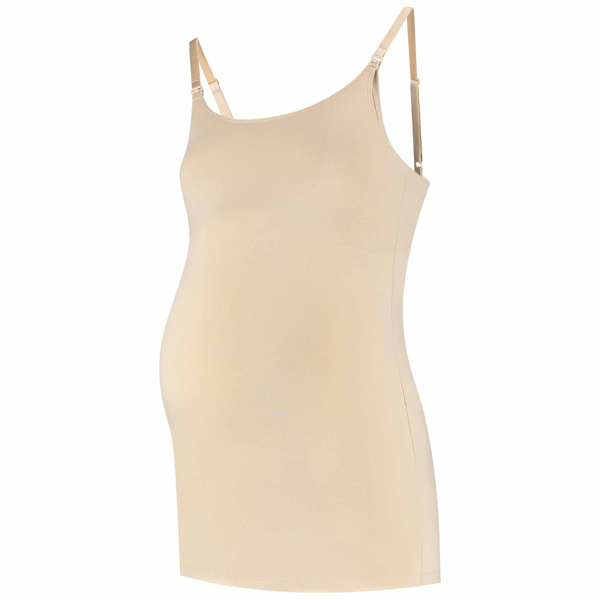 Prénatal voedings singlet mouwloos effen beige