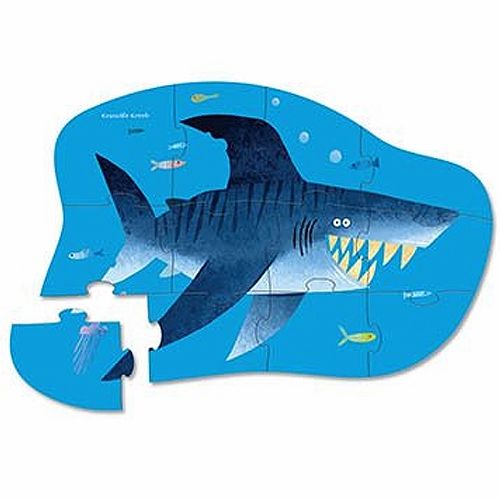 Crocodile creek mini puzzel - haai - 12st